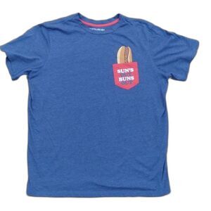 Fifth Sun Blue Short Sleeve Pocket Tee Hot Dog Sun's Out Buns Out Size 2XL